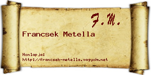 Francsek Metella névjegykártya
