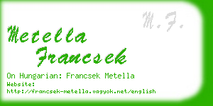 metella francsek business card